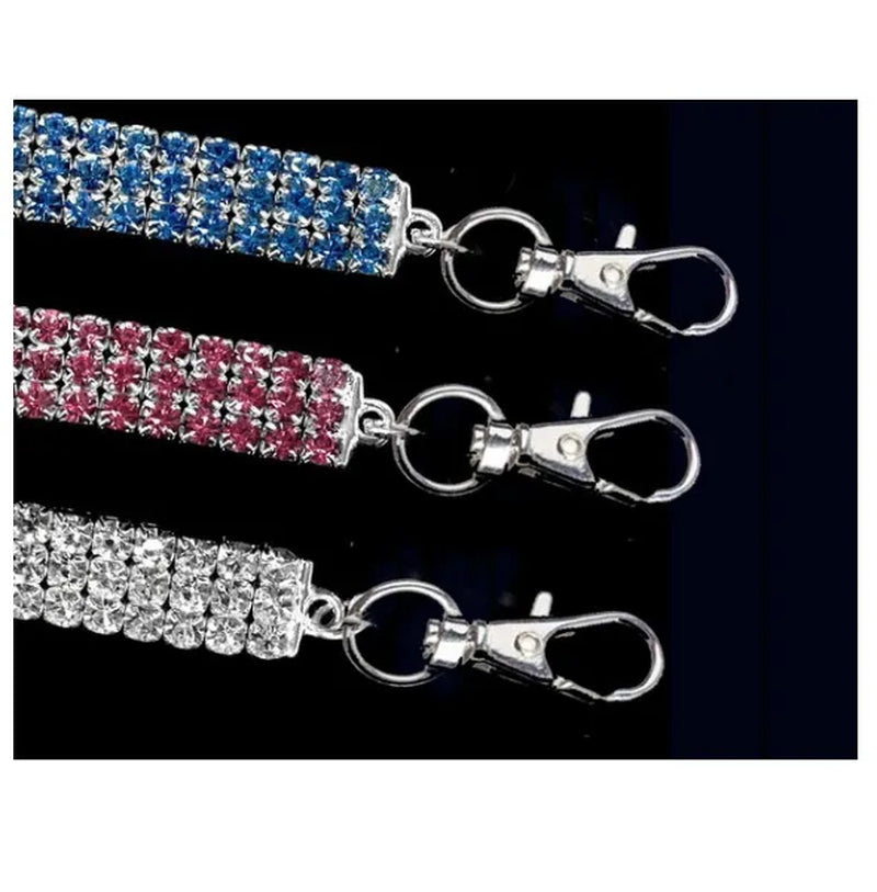 3 Rows Crystal Cute Pet Collar Dog Accessories Pet Pendant Necklace Cat Collar Necklace Dog Necklace Pet Accessories Puppy Collar