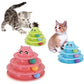 Newest Interactive Tower Cat Toy Turntable Roller Balls Toys for Cats Kitten Teaser Puzzle Track Toy Pets Training Supplies Accessories