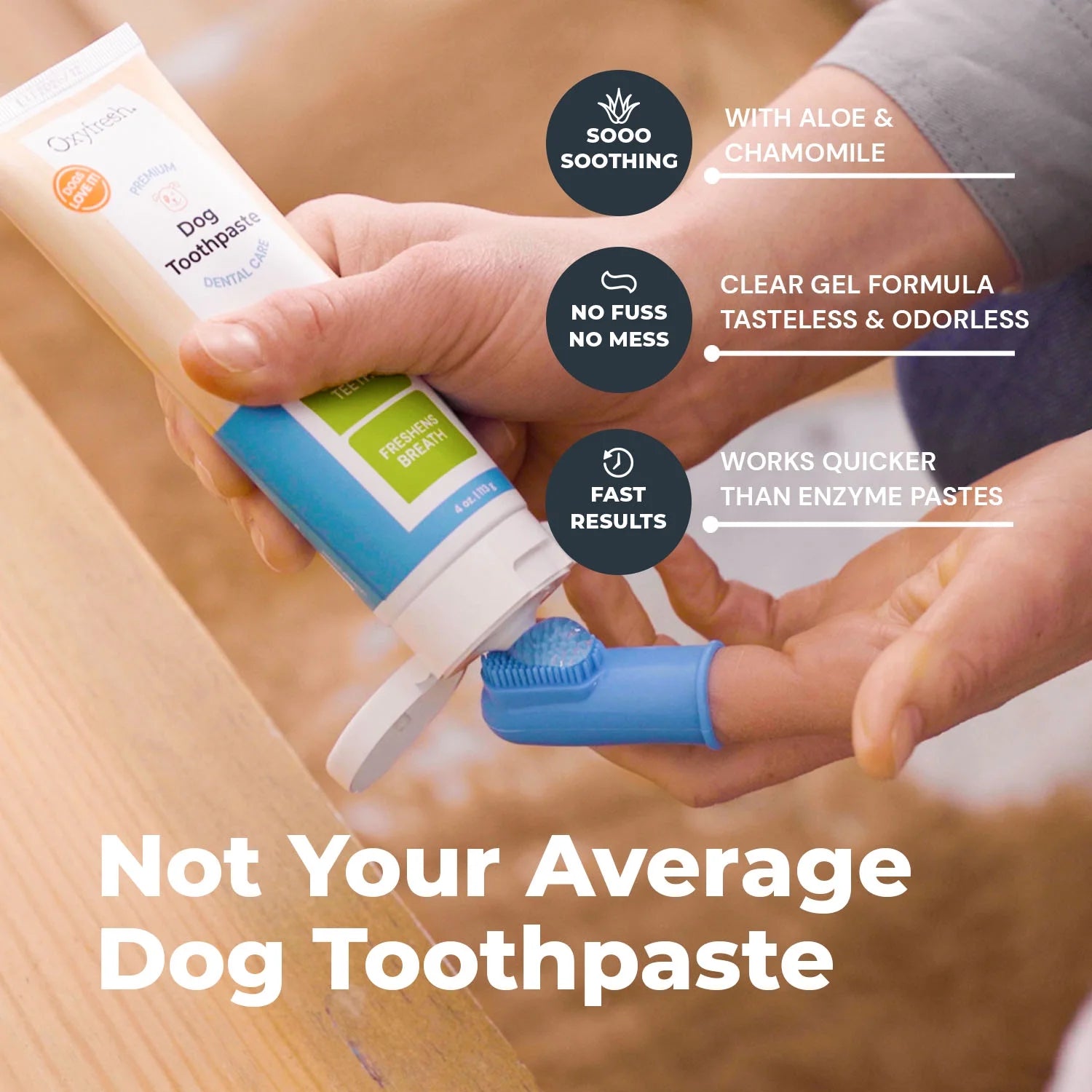 Premium Dog Dental Gel Toothpaste, Best Way to Clean Teeth & Remove Plaque for Dogs, Flavor Free, 4 Oz.