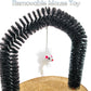 Perfect Cat Self Grooming Arch Toy & Post with Cat Mouse Toy, Bristles, Scratch Pad and Catnip - for Scratching, Brushing, and Massaging - Indoor Cats, Play, & Stress Relief