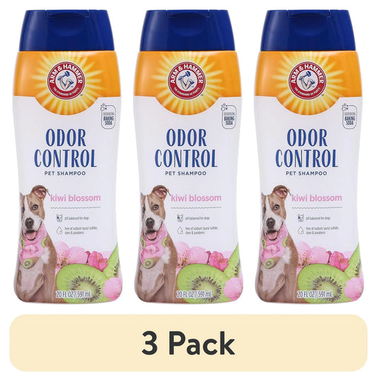 (3 Pack)  Dog Deodorizing Shampoo with Baking Soda, Kiwi Blossom Scent 20 Oz