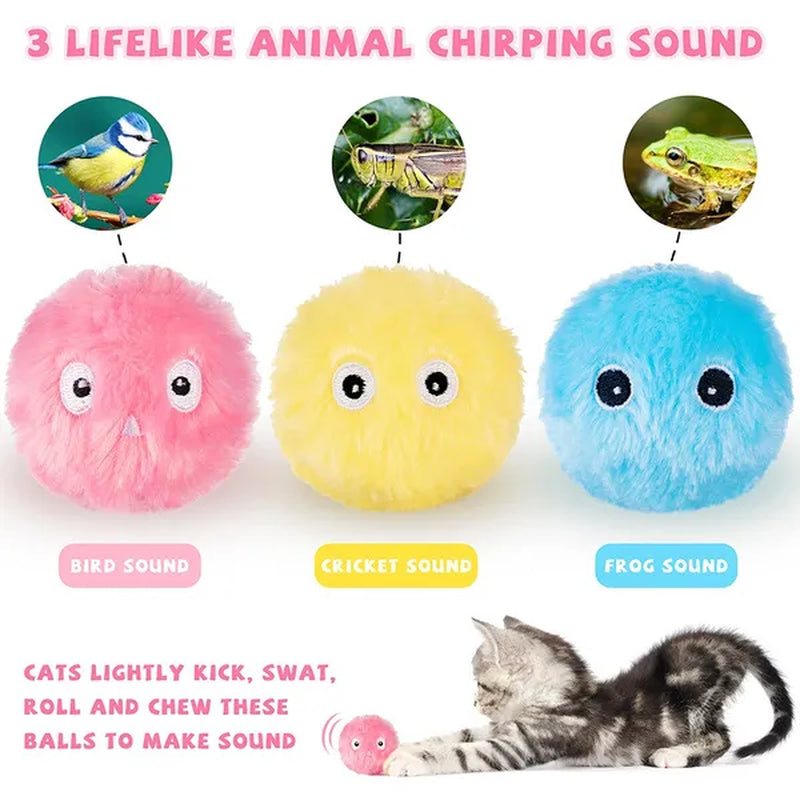 Smart Cat Toys Interactive Ball Cat Training Toy Lifelike Animal Chirping Sounds Bird Call Ball Pet Supplies Attract Cat Fun Cat Cats Kitten Kitty Toys(1/3Pcs）