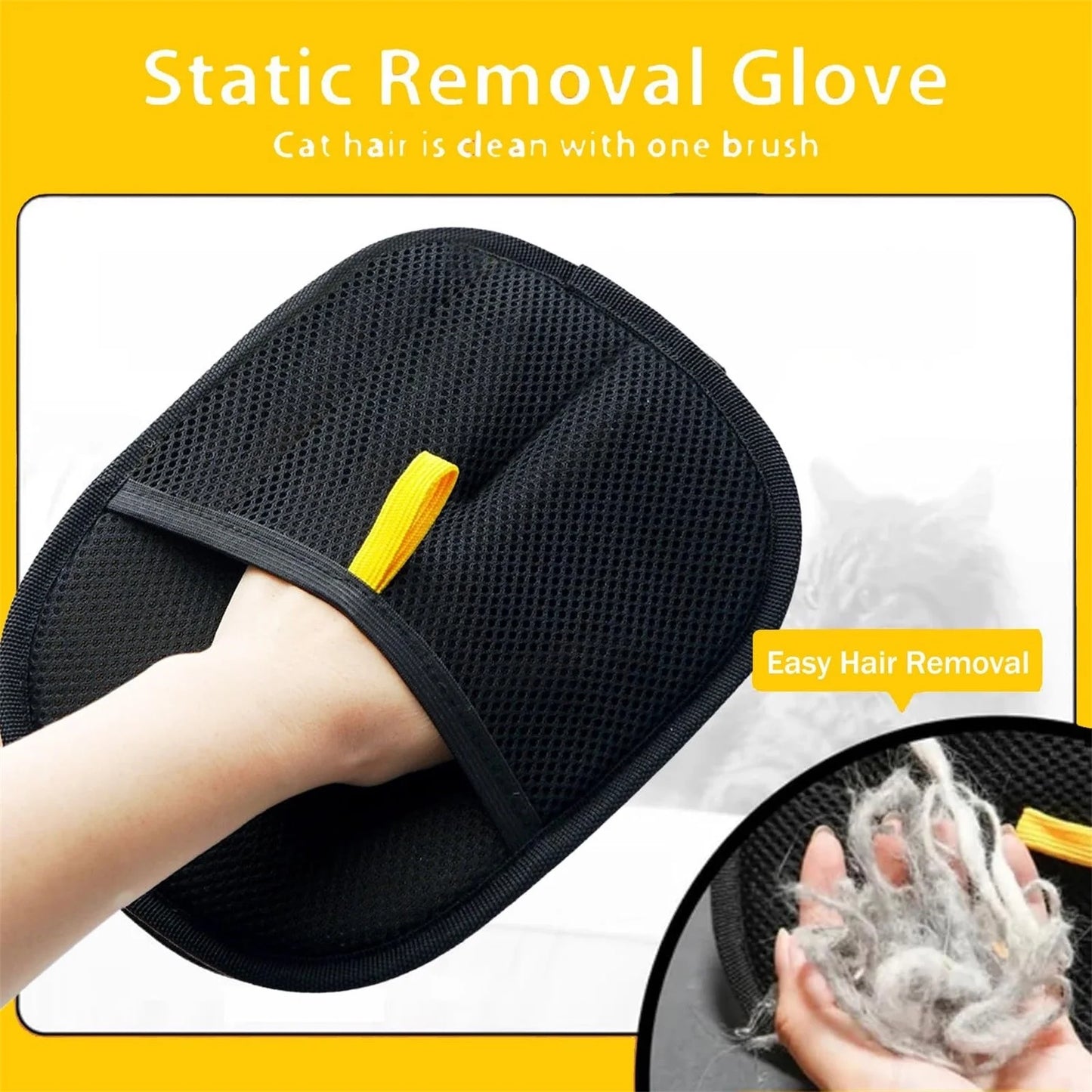 Pet Hair Remover, Cat Grooming Gloves Pet Hair Removal Tool Electrostatic Cat Hair Remover, Reusable Dog Hair Remover for Car, Furniture, Couch, Carpet