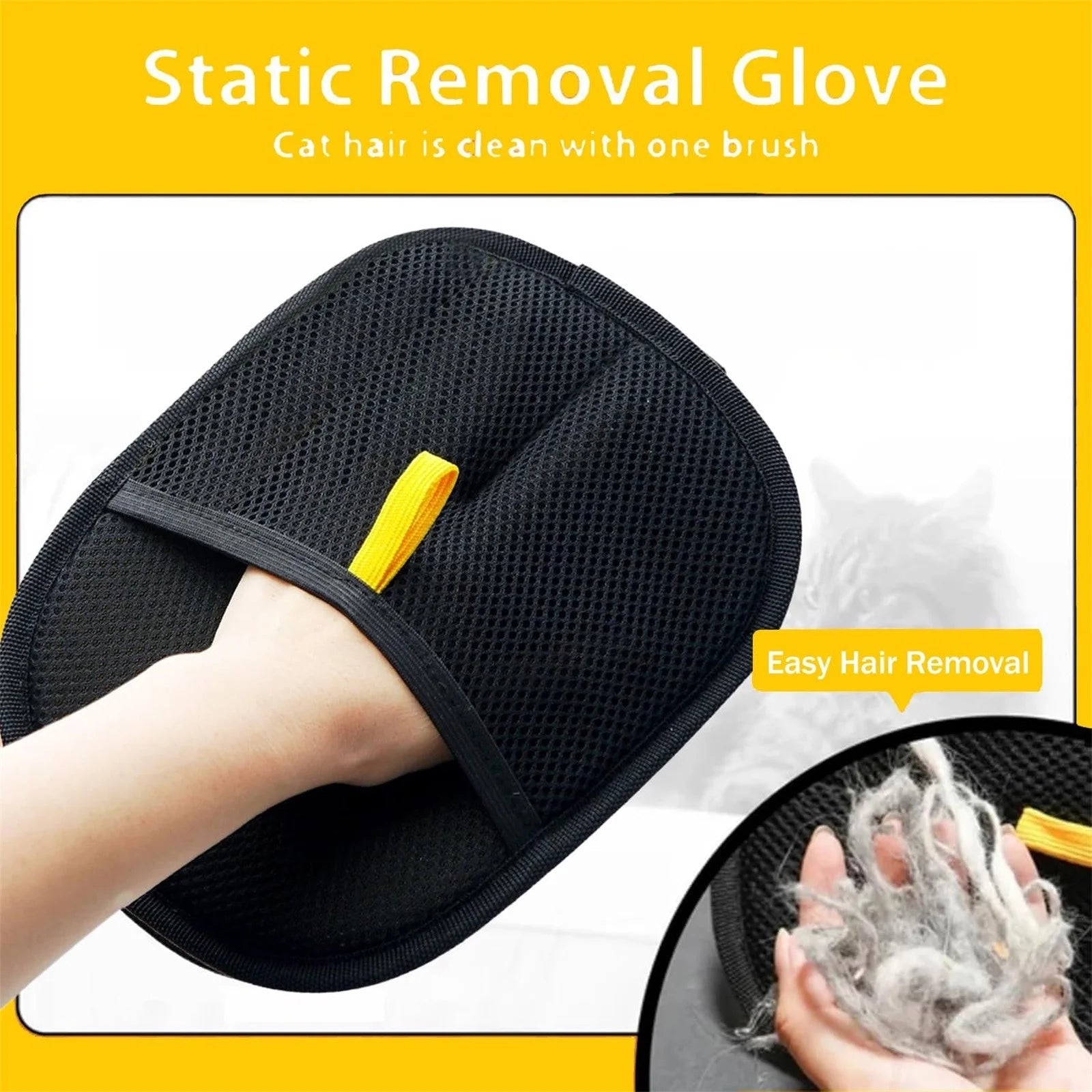 Pet Hair Remover, Cat Grooming Gloves Pet Hair Removal Tool Electrostatic Cat Hair Remover, Reusable Dog Hair Remover for Car, Furniture, Couch, Carpet