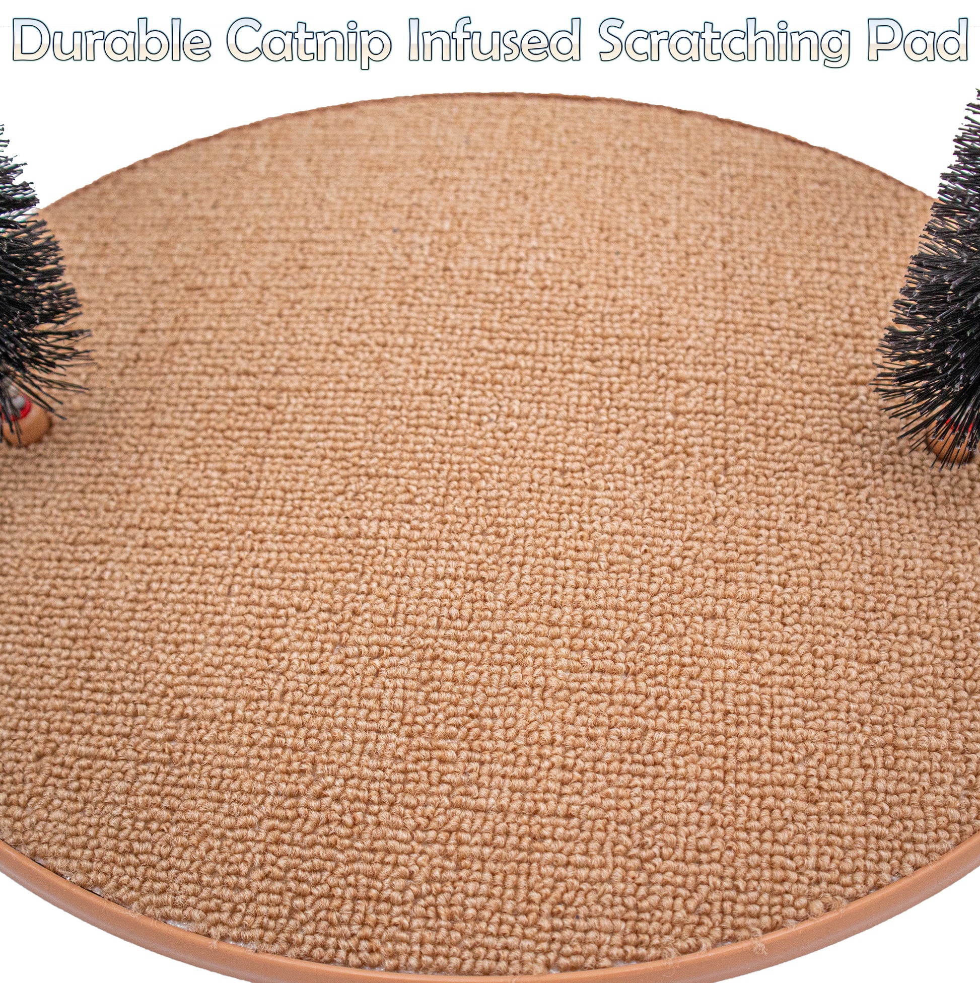 Perfect Cat Self Grooming Arch Toy & Post with Cat Mouse Toy, Bristles, Scratch Pad and Catnip - for Scratching, Brushing, and Massaging - Indoor Cats, Play, & Stress Relief