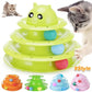 Newest Interactive Tower Cat Toy Turntable Roller Balls Toys for Cats Kitten Teaser Puzzle Track Toy Pets Training Supplies Accessories
