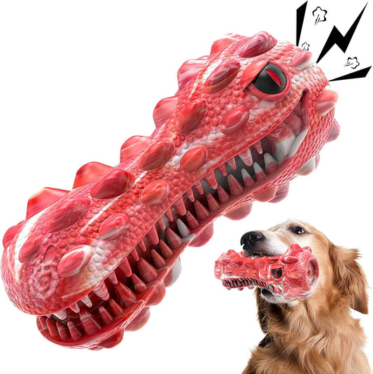 Dog Toys for Aggressive Chewers Large Breed, Squeaky Dog Toys for Medium Large Dogs, 100% Natural Rubber