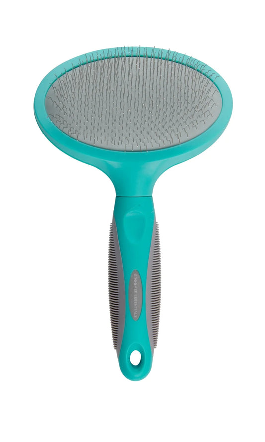 round Slicker Brush - Large Dog Brush for Grooming and Deshedding Ideal for Double-Coated Breeds and Cats