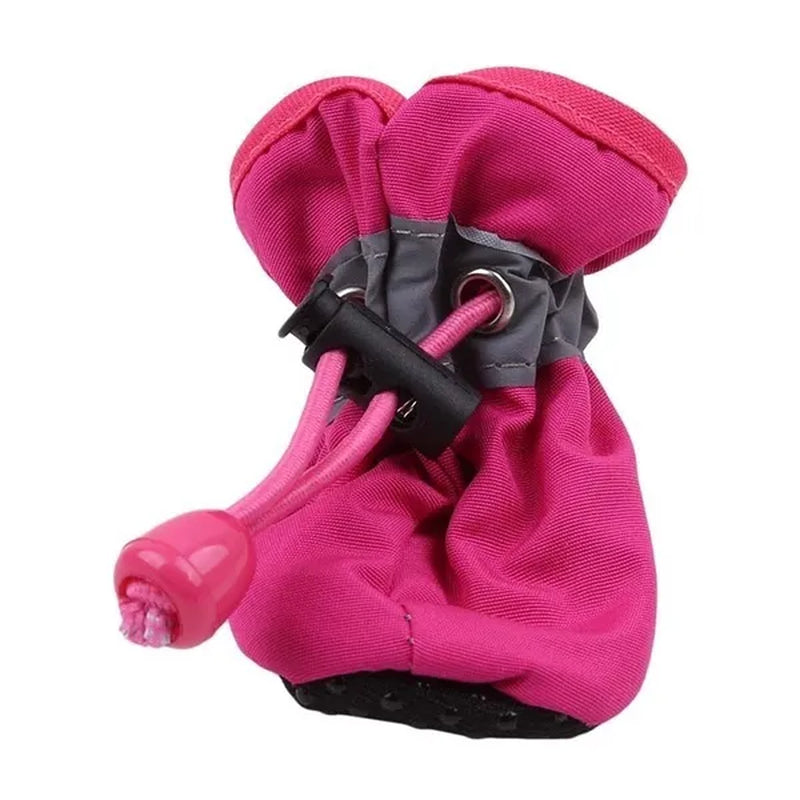 4Pcs/Set Pet Accessories Pet Supplies Pet Dog Shoes Waterproof Booties Rubber Shoes Socks Boots