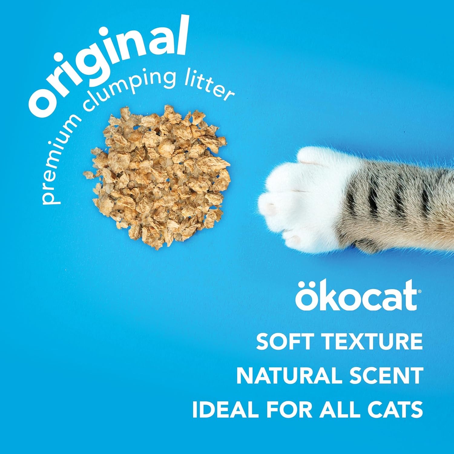 Original Wood Clumping Cat Litter, Unscented, 13.2 Pounds - Natural Ingredients, Stops Odor, Clumps Solid, 99% Dust Free, Great for All Cats